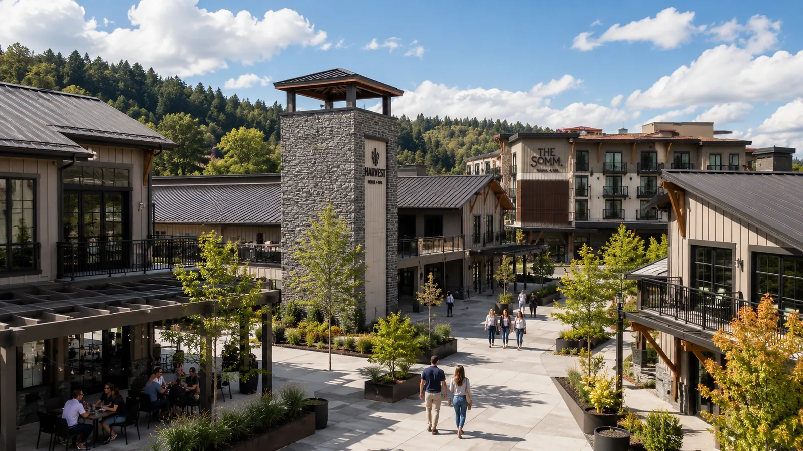 Illustration of The Yard at Harvest in Woodinville based on the development's architecture